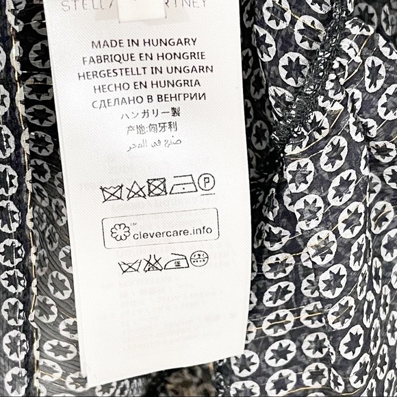 Stella McCartney Silk Circle Star Ruffle Flounce Short Sleeves Top Size 42 or 6 - Picture 8 of 13
